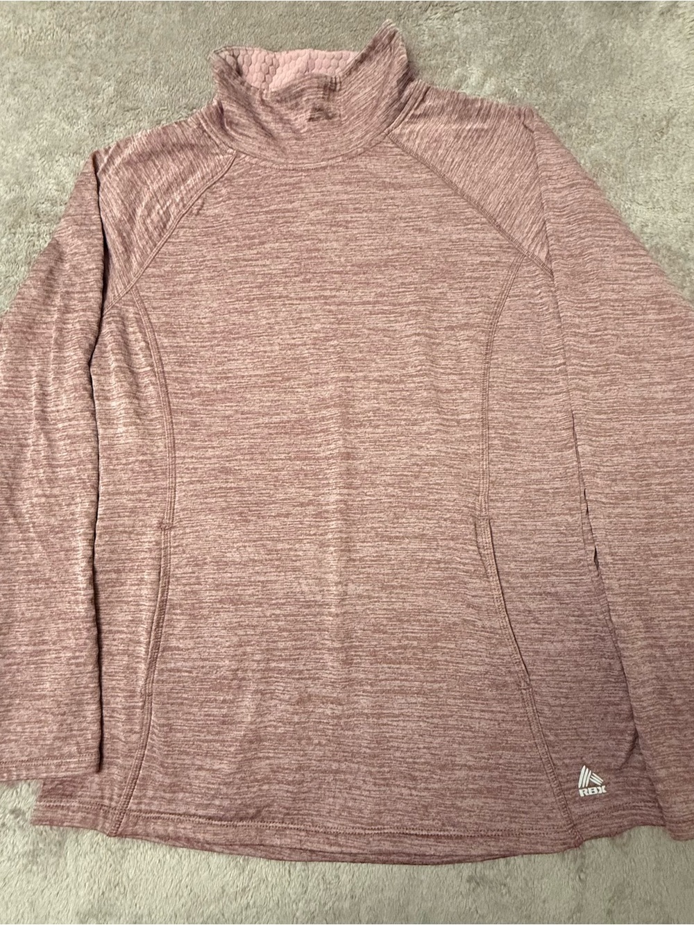 RBX Women's Heathered Dusty Rose Tunic Pullover, L